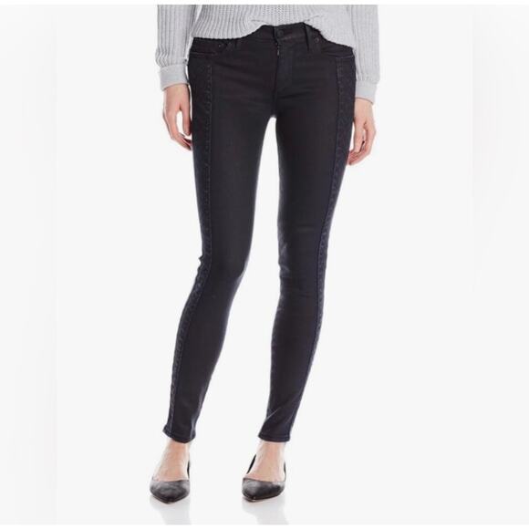True Religion Halle Mid Rise Super Skinny, Coated Night, Size 26 - Picture 1 of 7